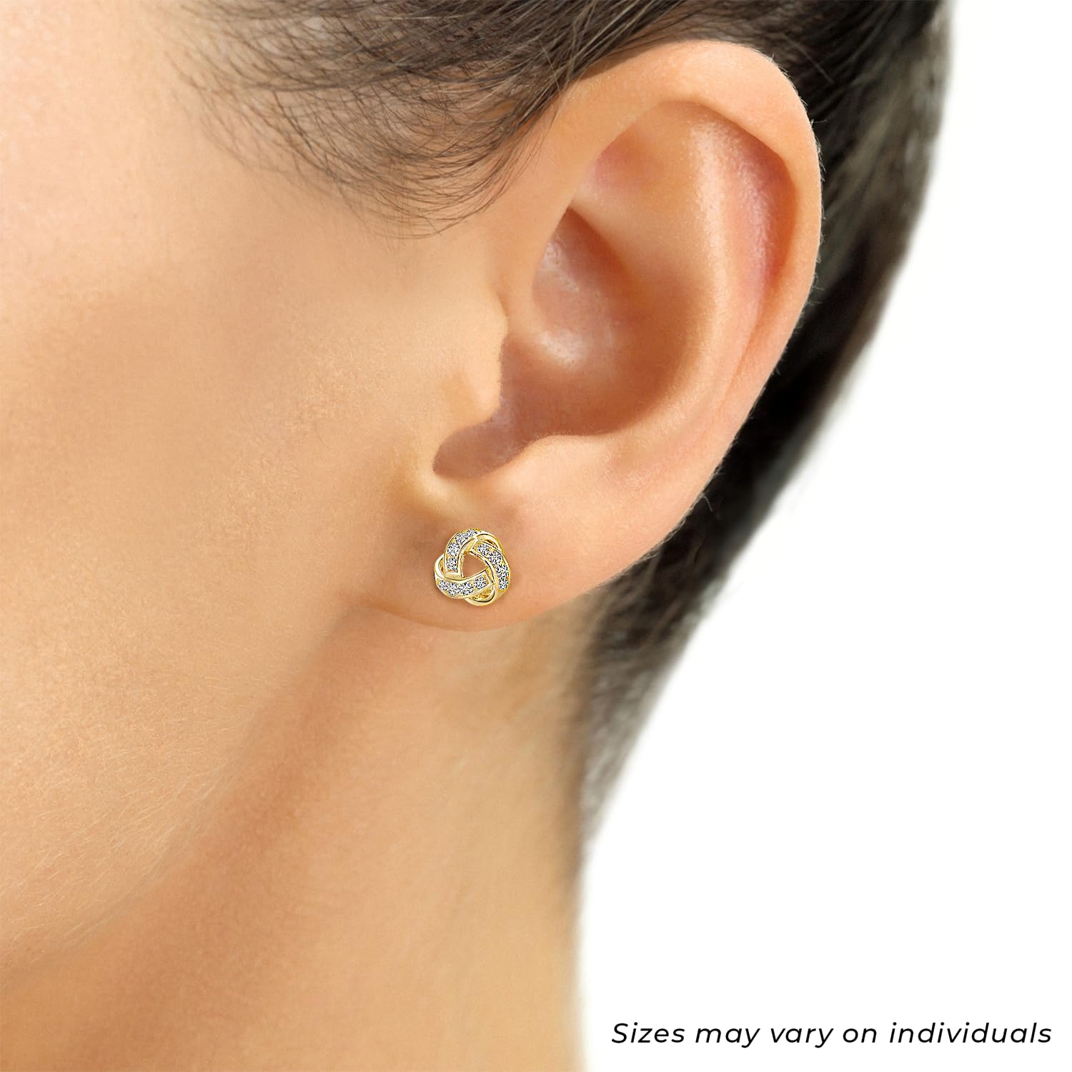 Tilo Jewelry 14k Gold Polished Love Knot Stud Earrings - 7mm- Push Back: Yellow Gold - Push-back