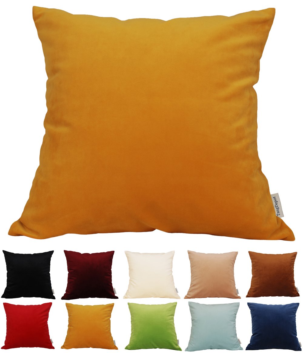 TangDepot 2-Pack Super Soft Velvet Pillow Covers, 20x20 Grass Green — view 97