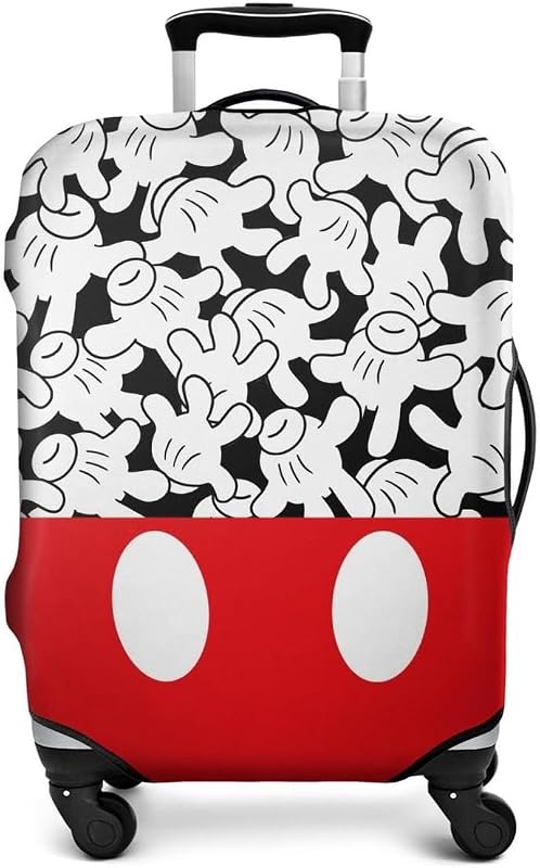 Mouse Hands Gesture Luggage Cover Protector Fit 25-28 Inch, White | Elastic Stretchy, Travel Suitcase & Baggage Cover, Scratch & Dirt Proof, Washable, Durable, Easy On/Off, Airport Identify