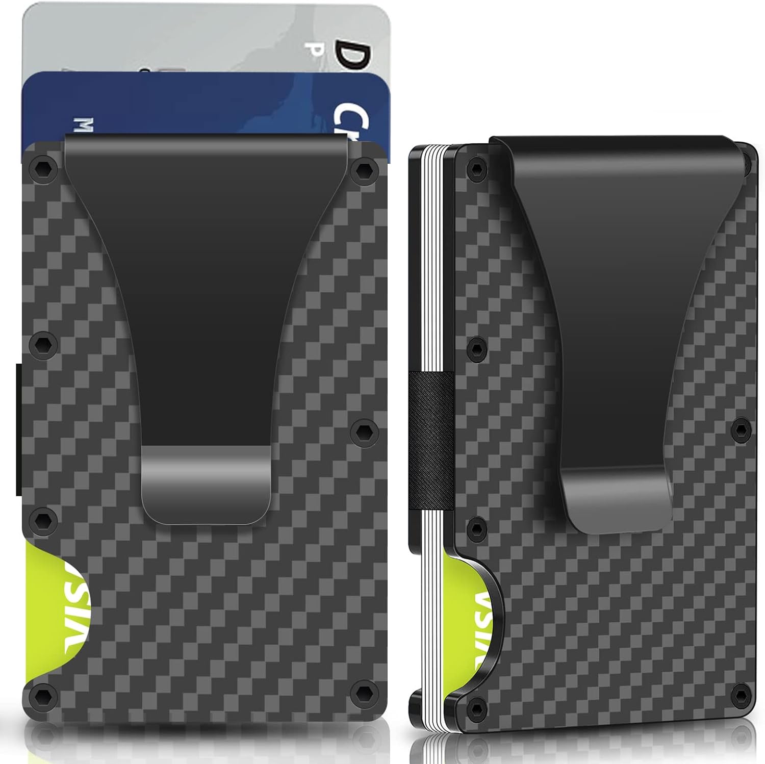 Slim Wallets for Men, Minimalist Wallet Card Wallet Men RFID Blocking Aluminum Cash Credit Card