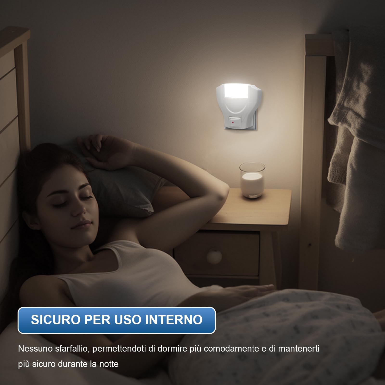 EXTRASTAR Luce Notturna Bambini, 2 Pezzi 6500k Luce Notturna Da Presa, Plug And Play,Sicuro Ed Ecologici,luce Led Lampada Notturna Per Corridoio, Cucina, Scale, Cucina