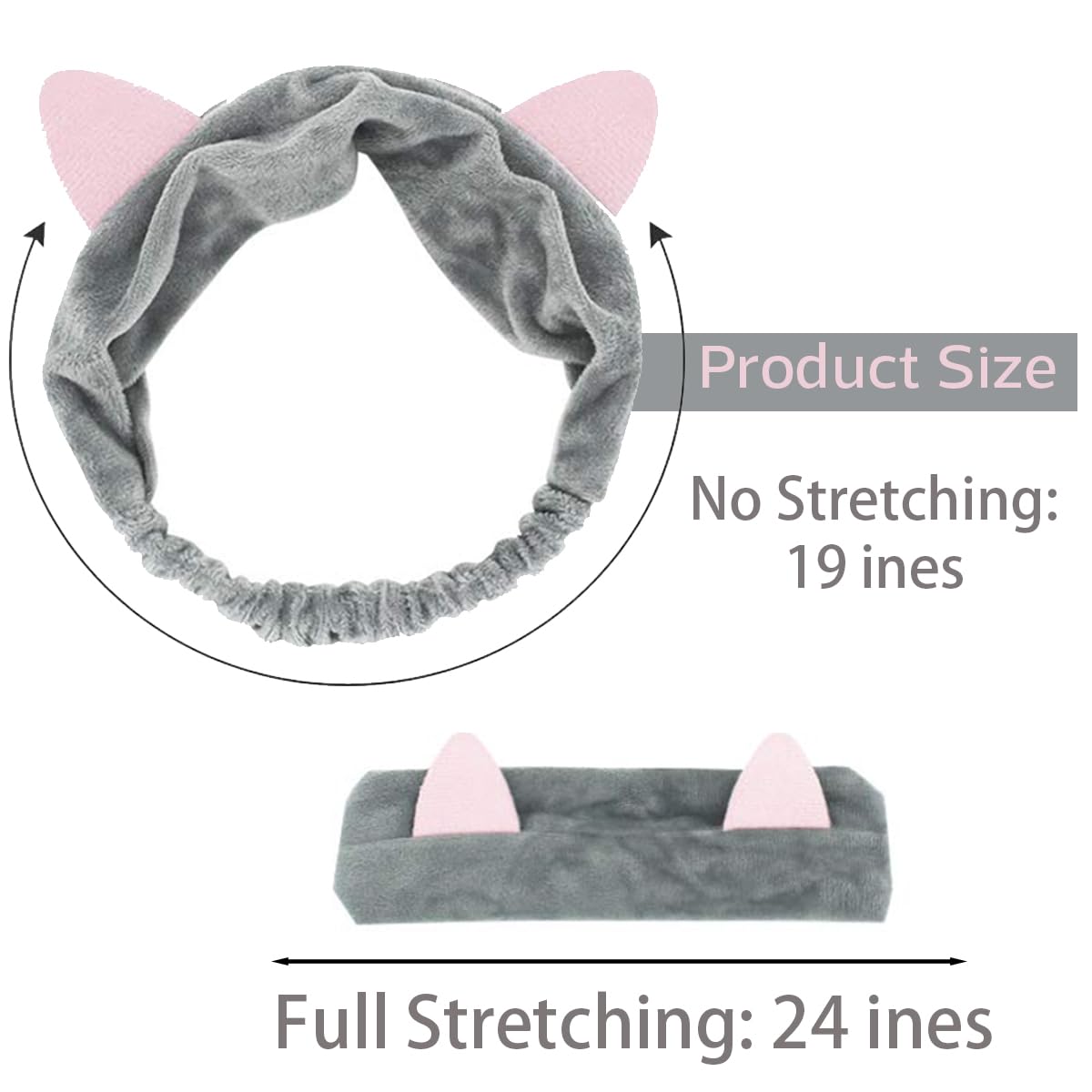 guowanpp Pack of 10 Hair Bands, Spa, Beauty & Cat Ear Headband for Women & Girls, Perfect Headband for Washing Face Shower - Image 2
