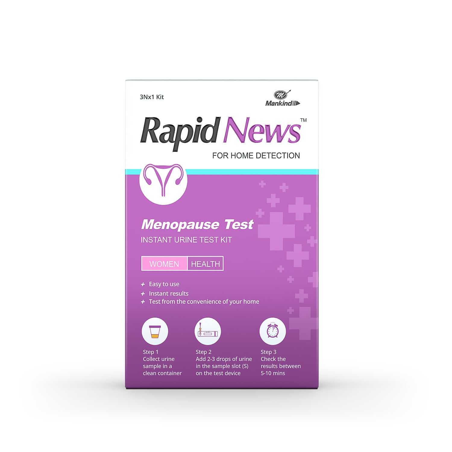 Rapid News Menopause Testing Kit | At-Home FSH Urine Test | 3-Pack