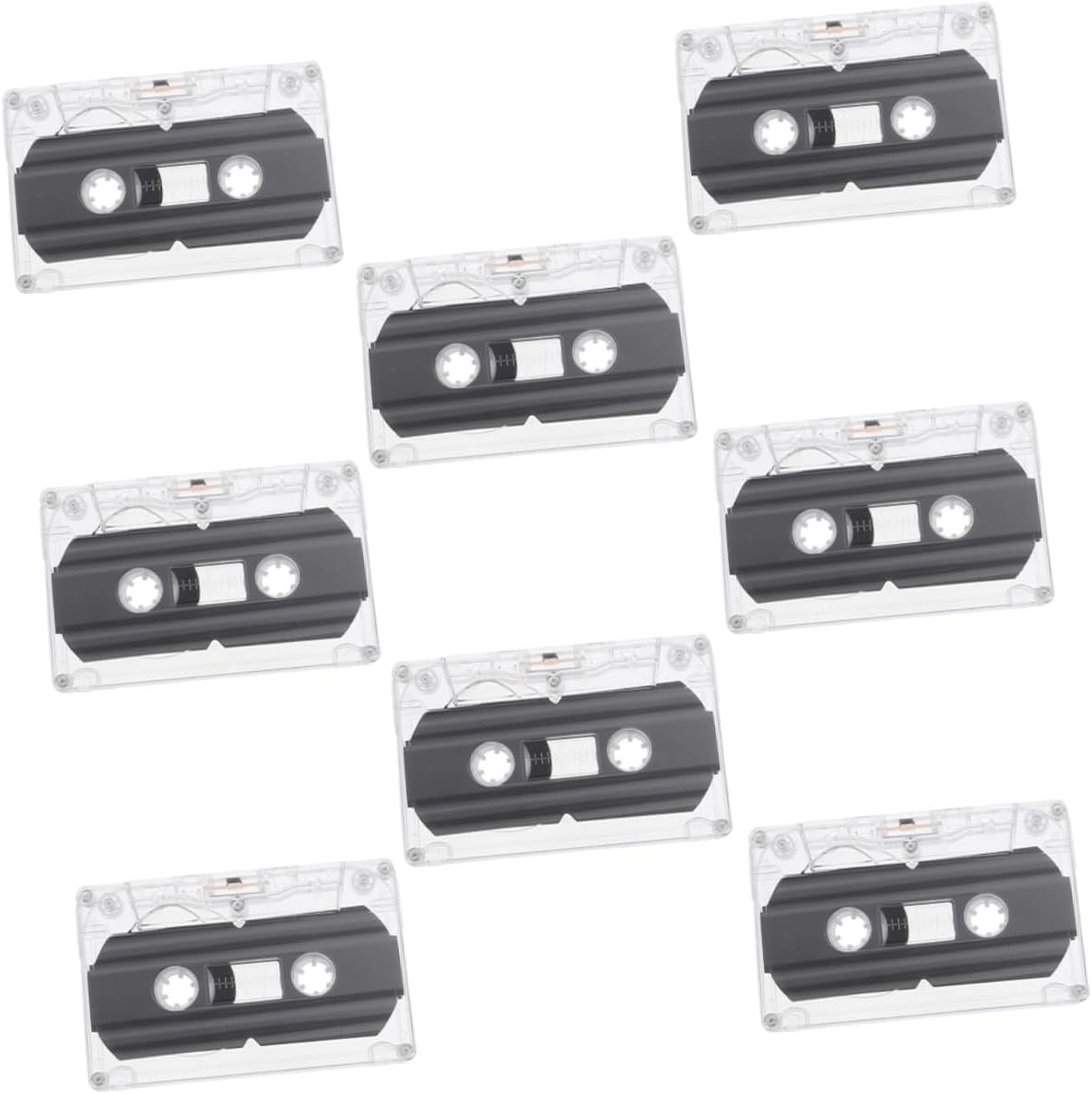 8pcs Blank Audio Cassette Tapes with Plastic Case for Recording