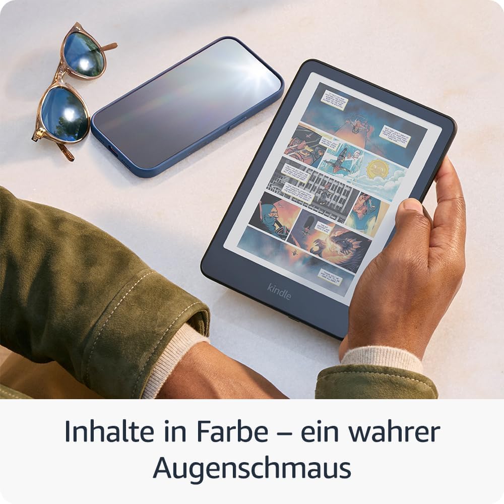 Amazon Kindle Colorsoft 16 GB + Rosafarbener Hülle aus Material auf Pflanzenbasis + 9W-Netzteil