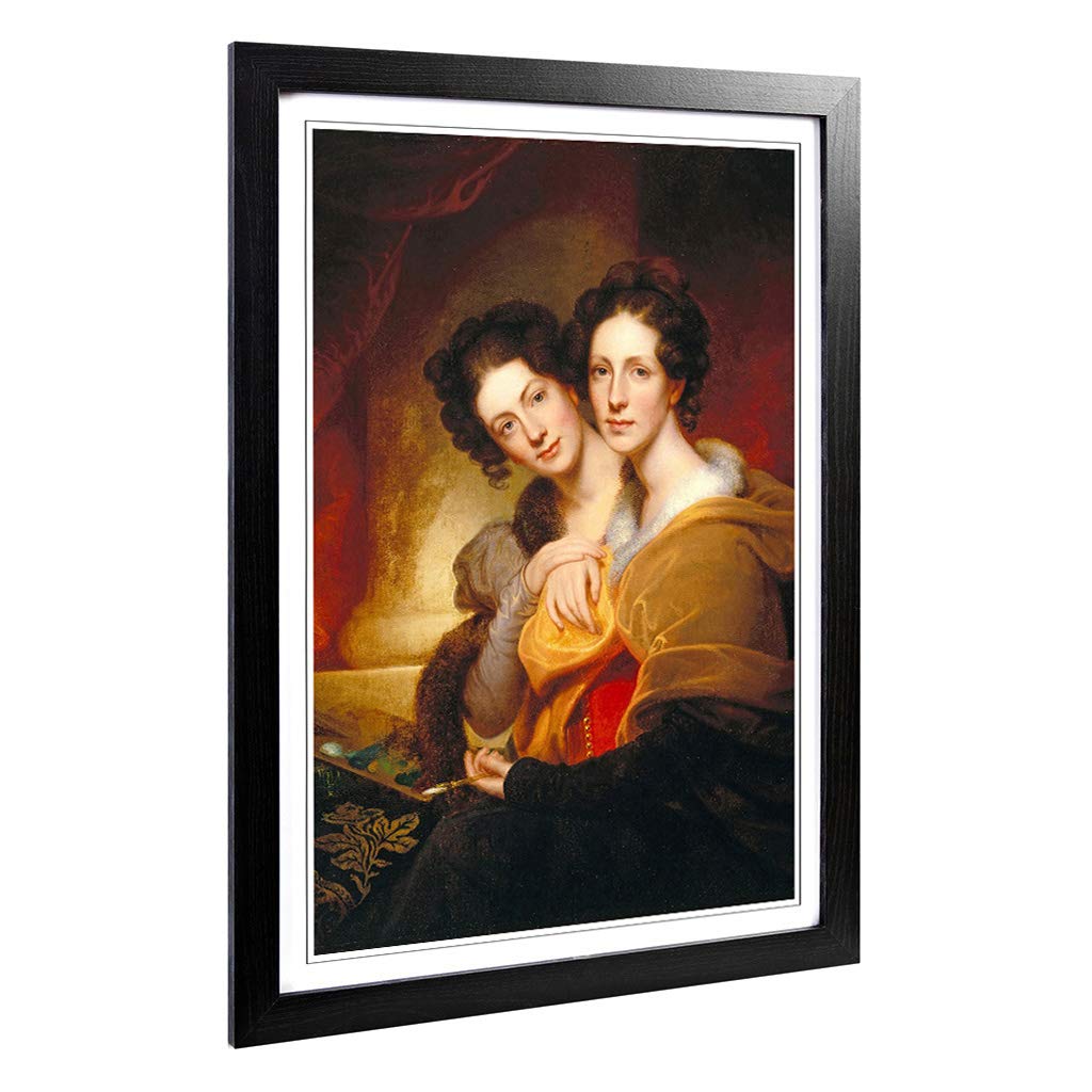 Big Box Art Framed Print of Rembrandt The Sisters Design | Wall Art Picture | Home Decor for Kitchen, Living, Dining Room, Lounge, Bedroom, Hallway, Office, Black, A2 / 24.5x18 Inch / 62x45cm