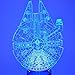 ETHAN ALLEN Optical Illusion 3D Glow LED Lighting Toys Nightlight with 7 Colors Changing Decor Lamp (Star Wars Millennium Falcon Model)