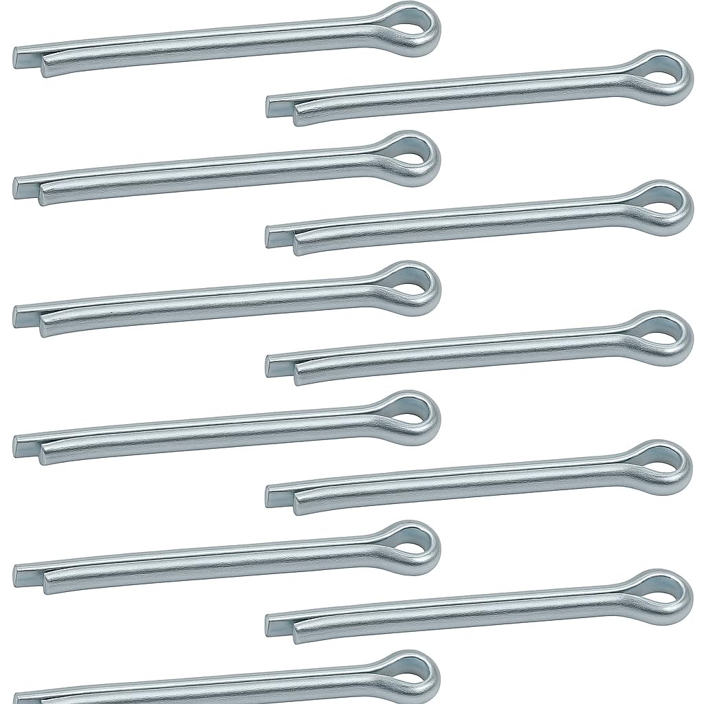 Set 10 Coppiglie a Forcella UNI 1336 Ø 4 mm × 40 mm – Acciaio Zincato Anticorrosione – Bloccaggio Rapido per Agricoltura e Officina – LEMAG SRL