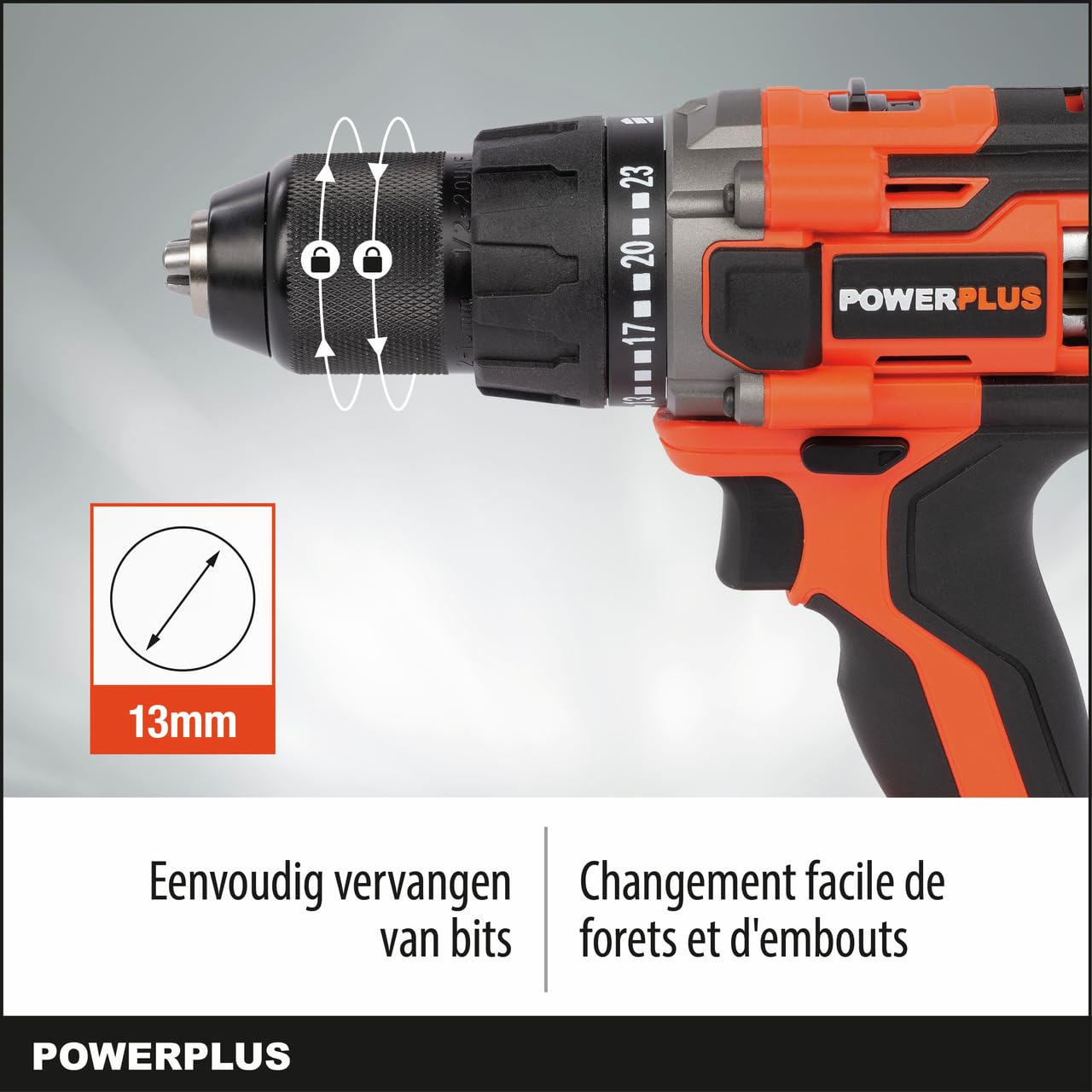 Wiertarka akumulatorowa Dual Power POWDP15100 - śrubokręt 20V, bez baterii litowo-jonowej 20 V, ładowarka, walizka na narzędzia