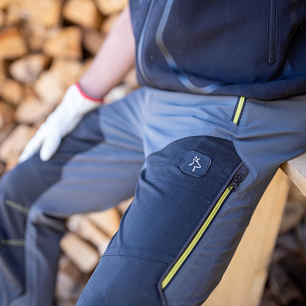 KAPRIOL Tech Pantaloni Uomo Trekking Primaverili Estivi Elasticizzati Idrorepellenti Multitasche e Resistenti (Grigio, L)
