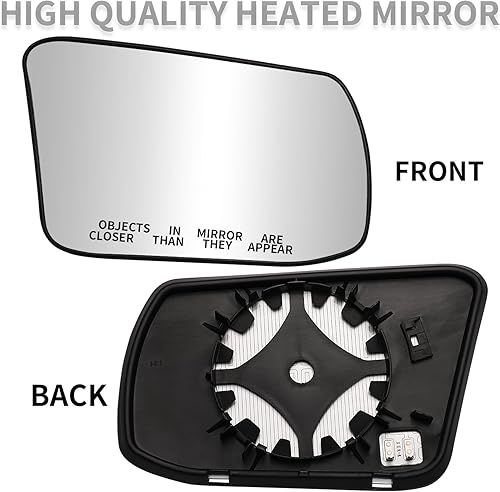 Vista 2 de Espejo lateral del pasajero de repuesto para Nissan Altima 2013 2014 2015 2016 2017 2018 Sentra 2013 2014 2015 2016 2017 2018 – Vidrio de espejo