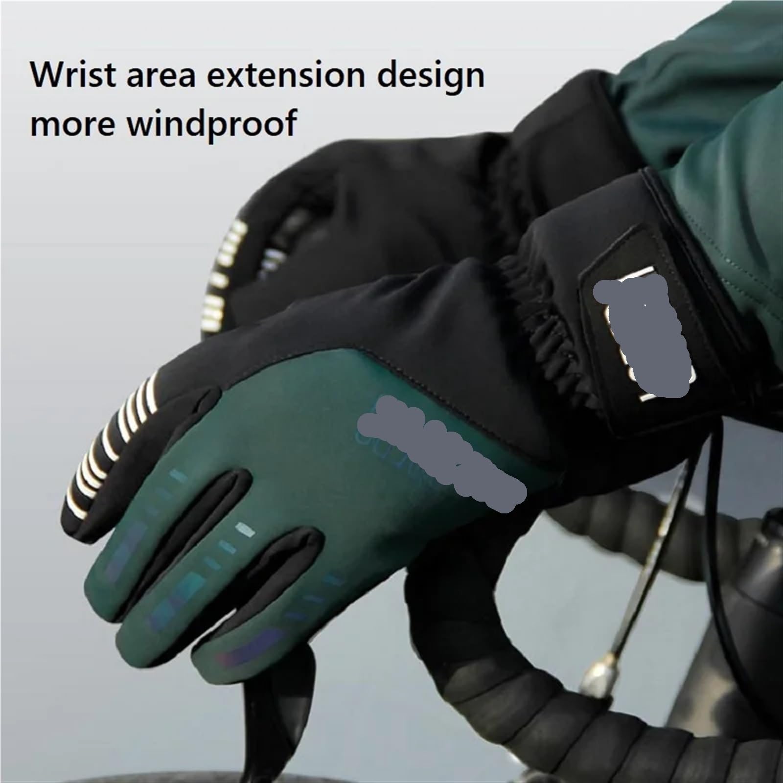 Guantes cálidos de Invierno for Hombre, Resistentes al Viento, con Dedos completos, for Bicicleta, Acolchado para Ciclismo