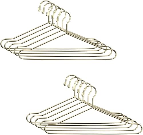 JANOU 10pcs linda casa de muñecas ropa colgar en miniatura alambre ropa soporte (dorado)