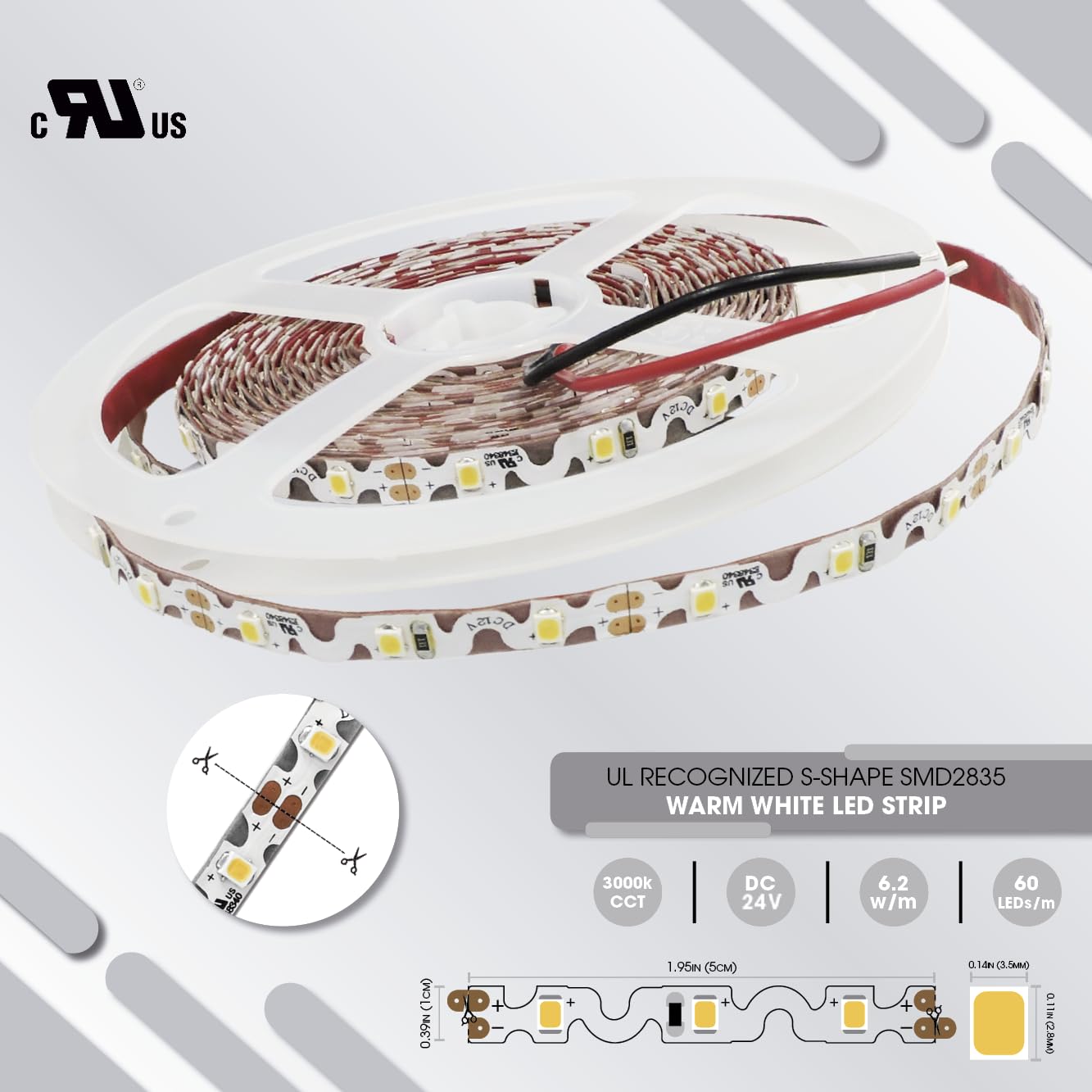 SuperlightingLED 12V S-Shape RGBW LED Strip Lights - 16.4ft, 240 LEDs, Dimmable, Bendable For DIY Signs