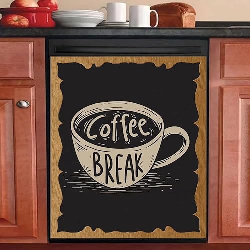 Miniatura 4 de Cubierta magnética para lavavajillas y café, calcomanía autoadhesiva para nevera, calcomanías decorativas para cocina, cafetería, 23 pulgadas de