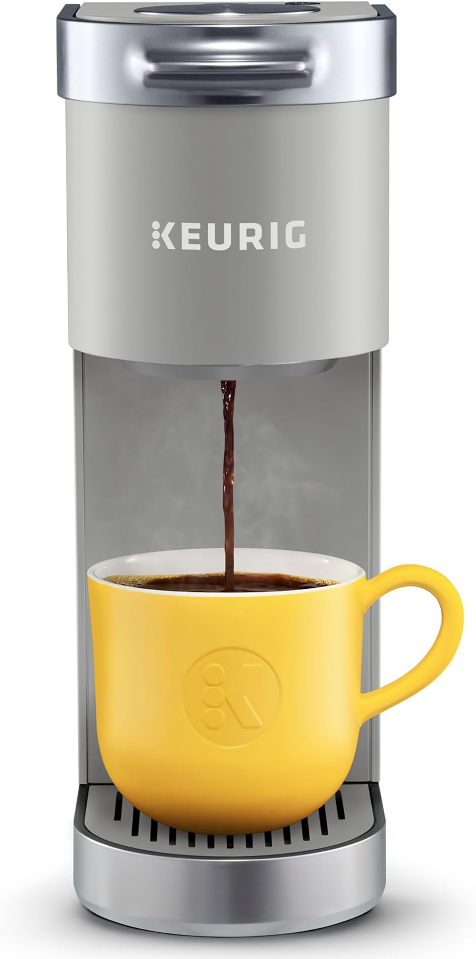 K-Mini Plus Coffee Maker, Single Serve K-Cup Pod Coffee Brewer, Comes With 6 to 12 oz. Brew Size, K-Cup Pod Storage, and Travel Mug Friendly, Studio Gray