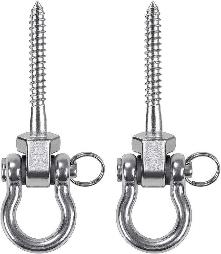 BeneLabel 2pcs Swing Hanger, Heavy Duty Hammock Hook Hanging Chair Eye Bolt Screw 130mm Swivel Ceiling Beam Mounting Bracket for Aerial Yoga/Punching Bag/Sandbag, 1800lbs