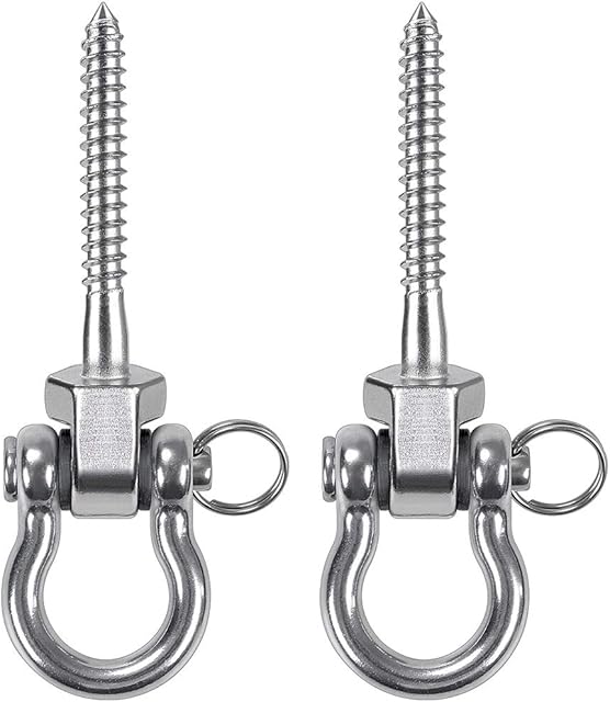 Besthouse Set of 2 Permanent Antirust Stainless Steel 304 Screw Bracket Heavy Duty Swing Hanger 800KG Capacity, Indoor Outdoor Playground Yoga Hammock Chair Sandbag Punching Bag, Hardware Swing Sets