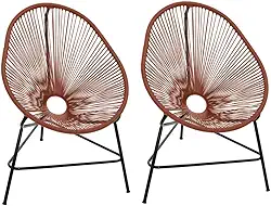 Cadeira de balanço para exterior – ideal para varandas, pátios e jardins, concebida para proporcionar conforto(Terracota)