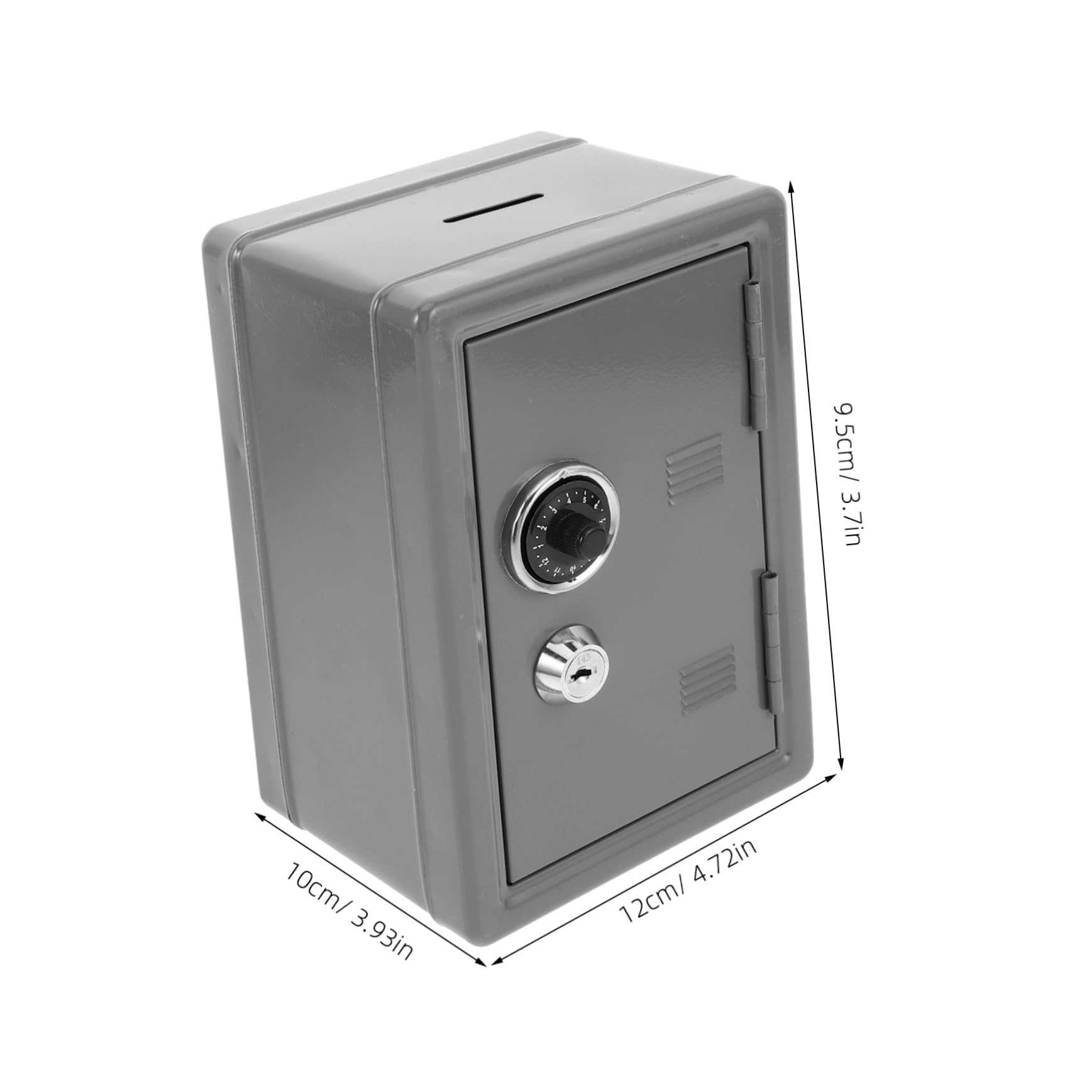 Mini Cassaforte Scatola di Sicurezza Compatta Serratura a Chiave in Ferro Argento per Riporre Gioielli e Denaro per Casa e Viaggio