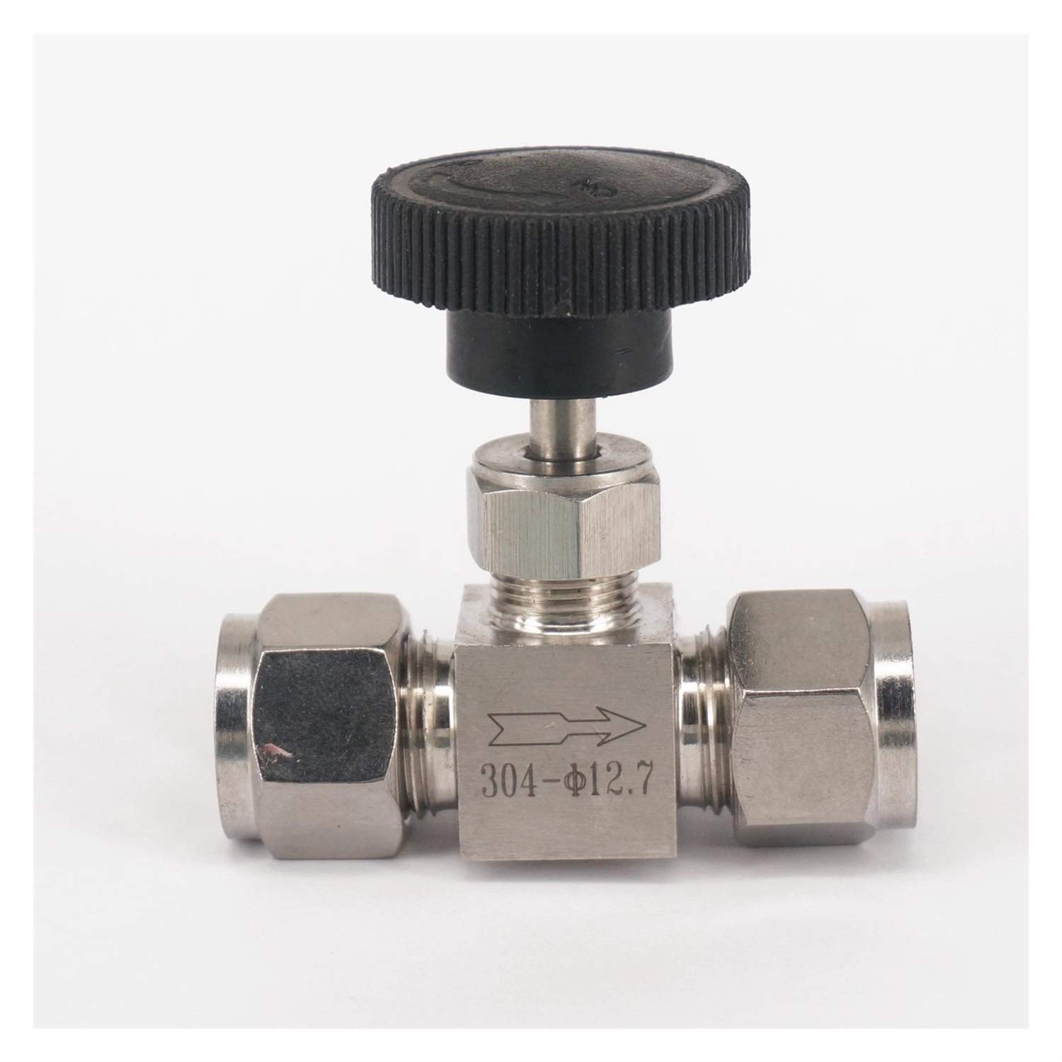 Fit 1/2 Inch OD Tube 304 Stainless Steel Shut Off Flow Control Needle Valve Compression Fitting 6.4 Mpa