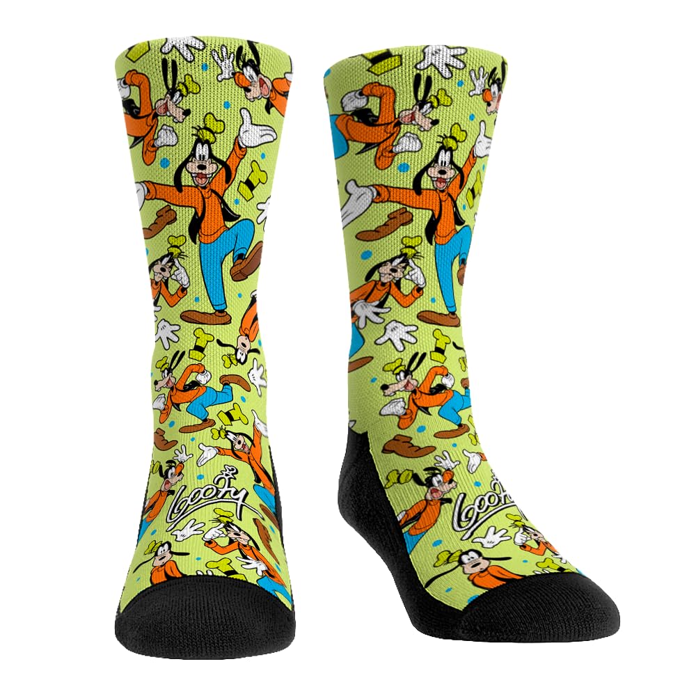 Rock 'Em Mickey Mouse & Friends Disney Premium Cartoon Character Socks, Goofy - All-over, Medium
