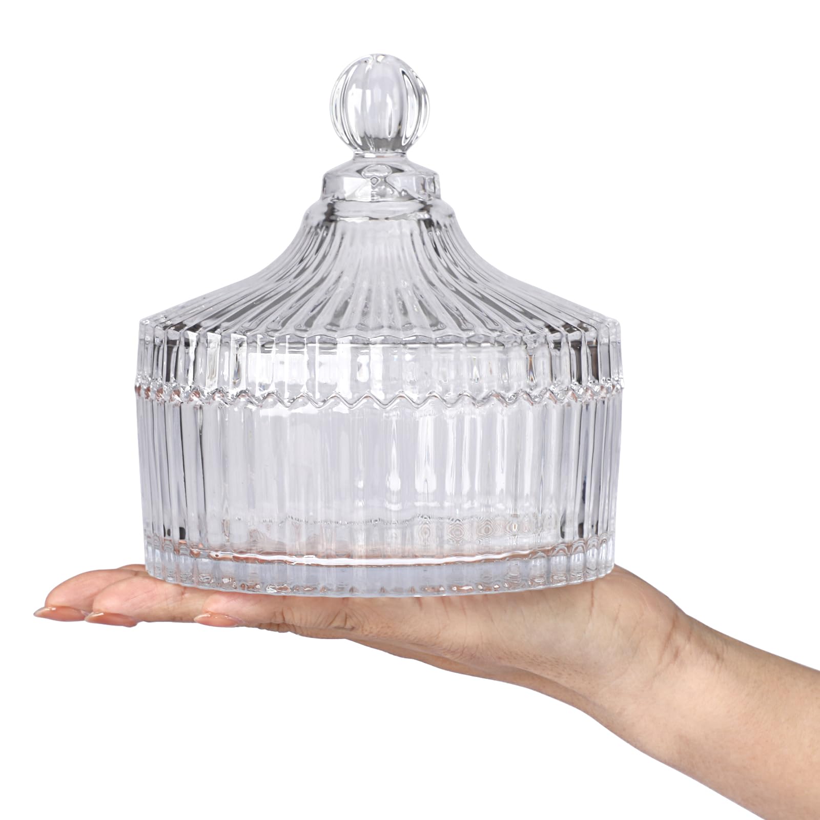 Set di contenitori per polvere in vetro, contenitore per il corpo, polvere vuota per bambini, con nappa in polvere, per il corpo, talco, polvere cosmetica per il compleanno, come regalo di