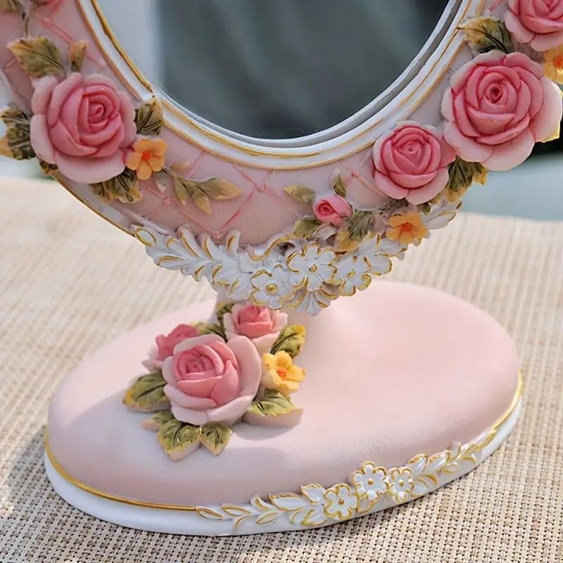 Amazon.co.jp: 【Bellechan Shop】アンティーク ローズミラー 卓上 鏡