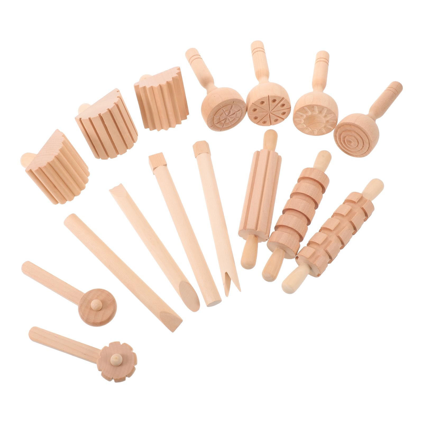 SHINEOFI Argilla Flessibile per Colori Vivaci e Strumenti in Legno Ergonomici a Forma di Mezza Curva per Sessioni di Artigianato Creativo e Modellazione