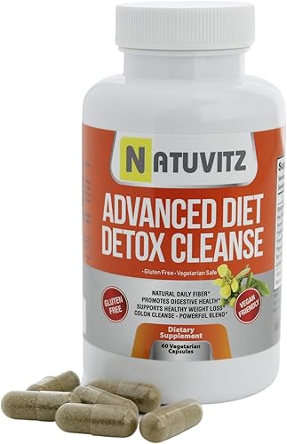NATUVITZ Suplemento avanzado de limpieza de desintoxicación de dieta con fibra natural para limpieza de colon limpieza hepática y salud digestiva