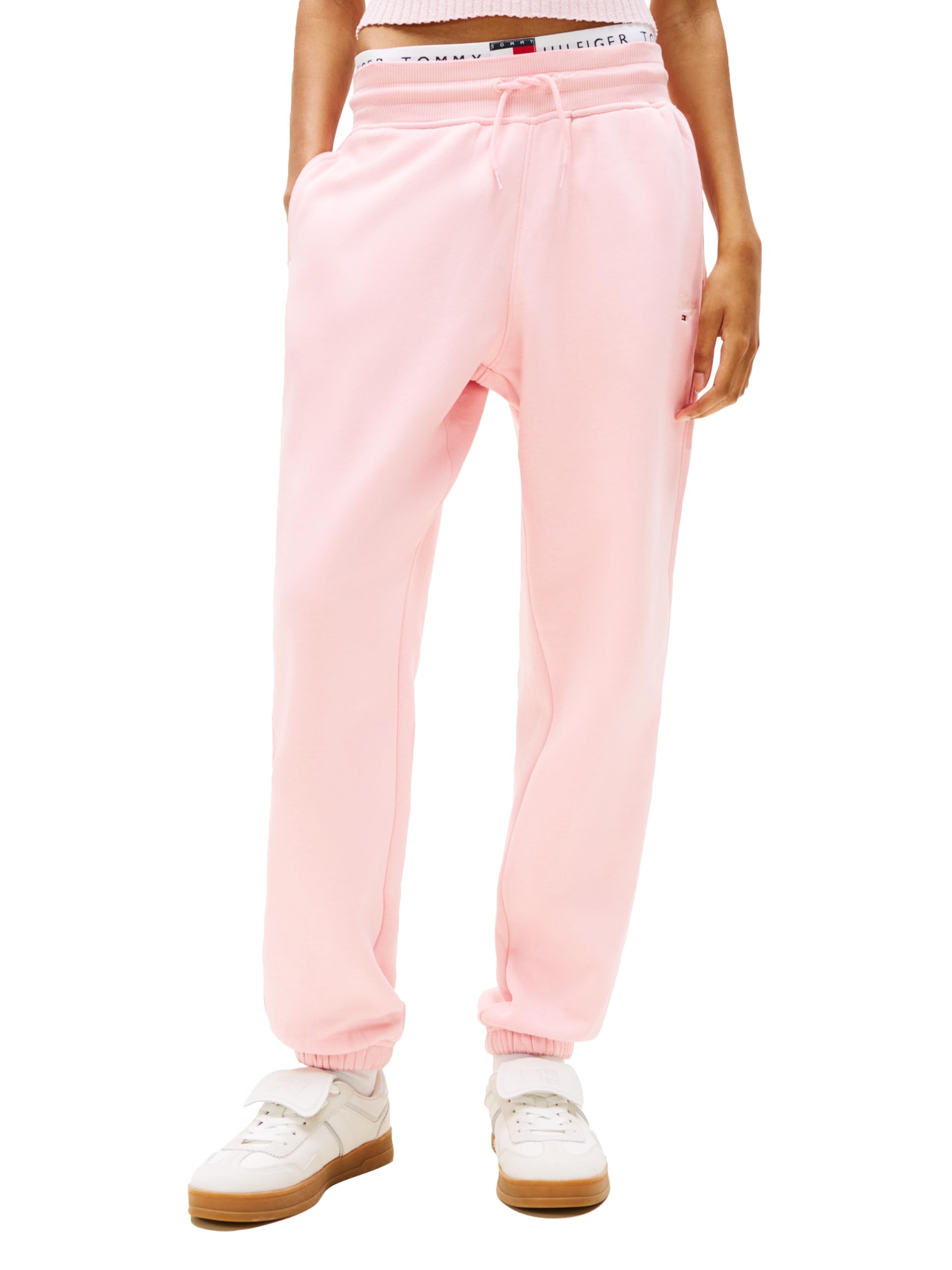 Tommy Jeans Damen Trainingshose Relaxed Script Logo Jogger Sweatpants, with Drawstring Ties