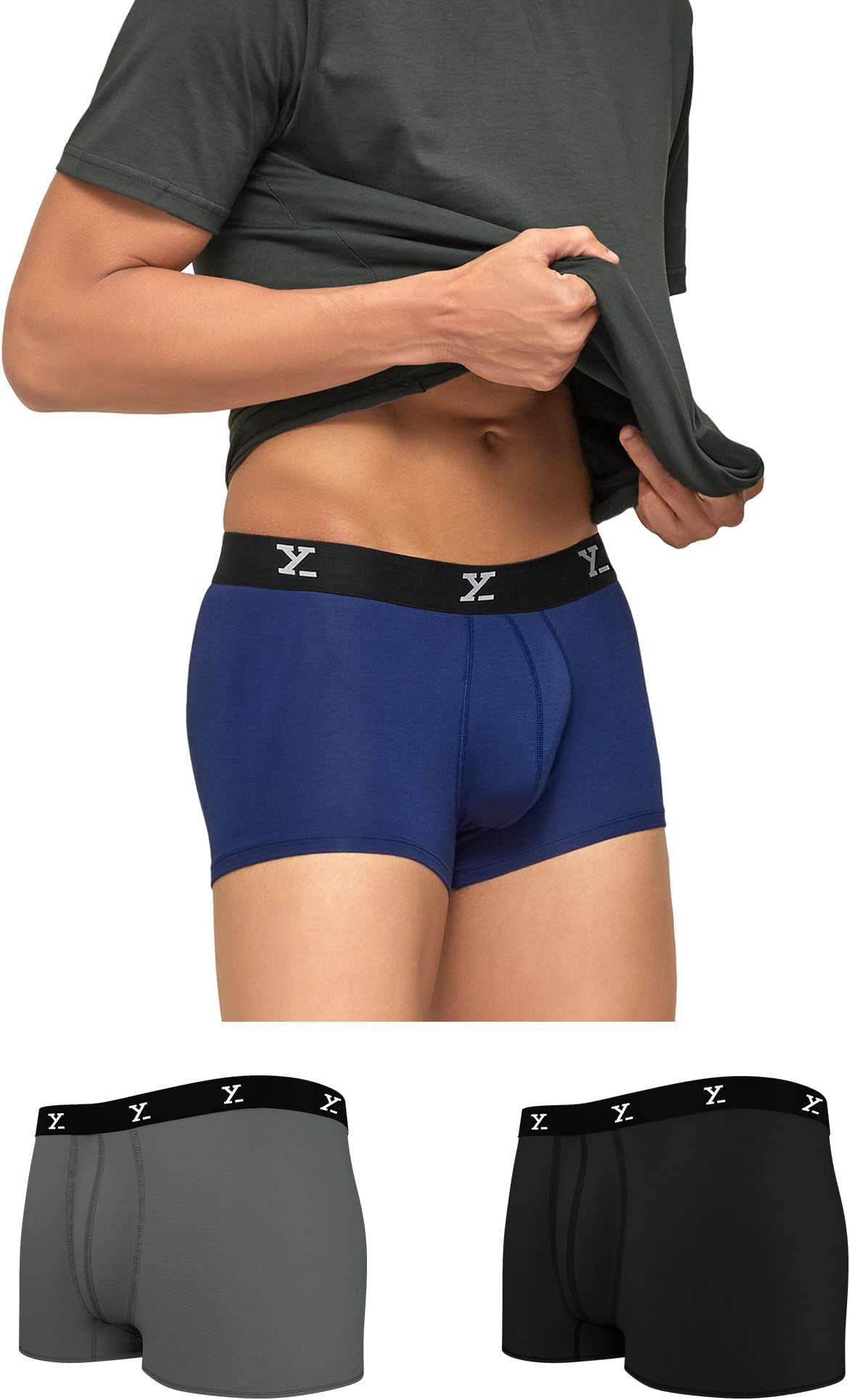 Men's CloudSoft Micro Modal Trunks| Snug Fit, 4-Way Stretch, Anti-Roll & No-Marks Waistband Underwear for Men Combo (Pack of 3)
