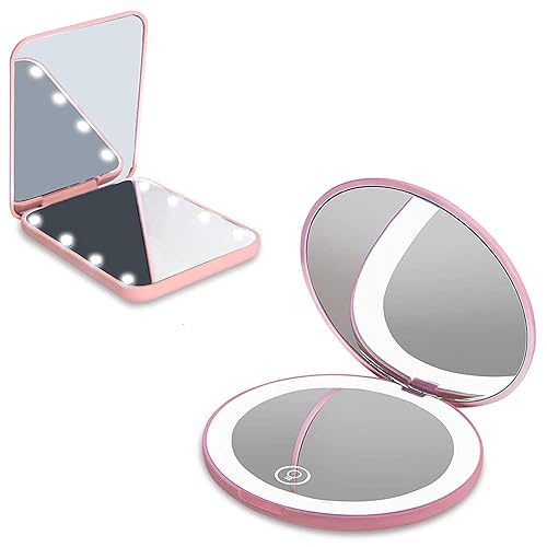 Kintion 10 x LED recargable espejo compacto y 3 x espejo compacto con luz