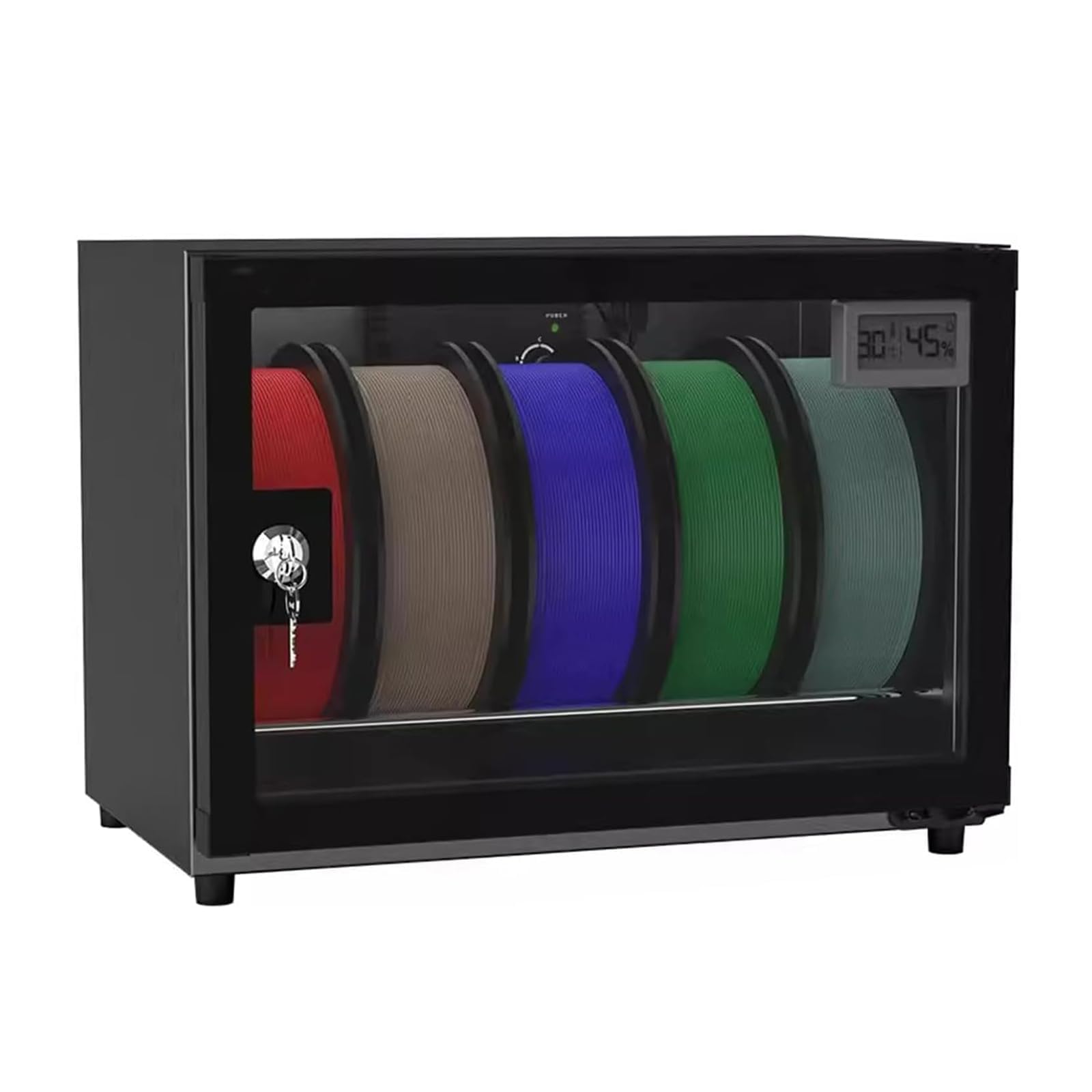 Filament Dry Box, 5 Spulen Lagerung mit Luftentfeuchter, 25-60% RH, für PLA PETG ABS TPU