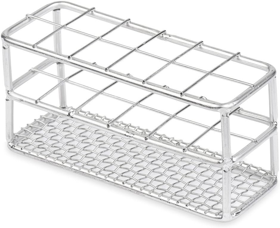 Stainless Steel Test Tube Rack, 16/18mm, 12 Place, Wire Constructed, Karter Scientific 234J3 (Single)