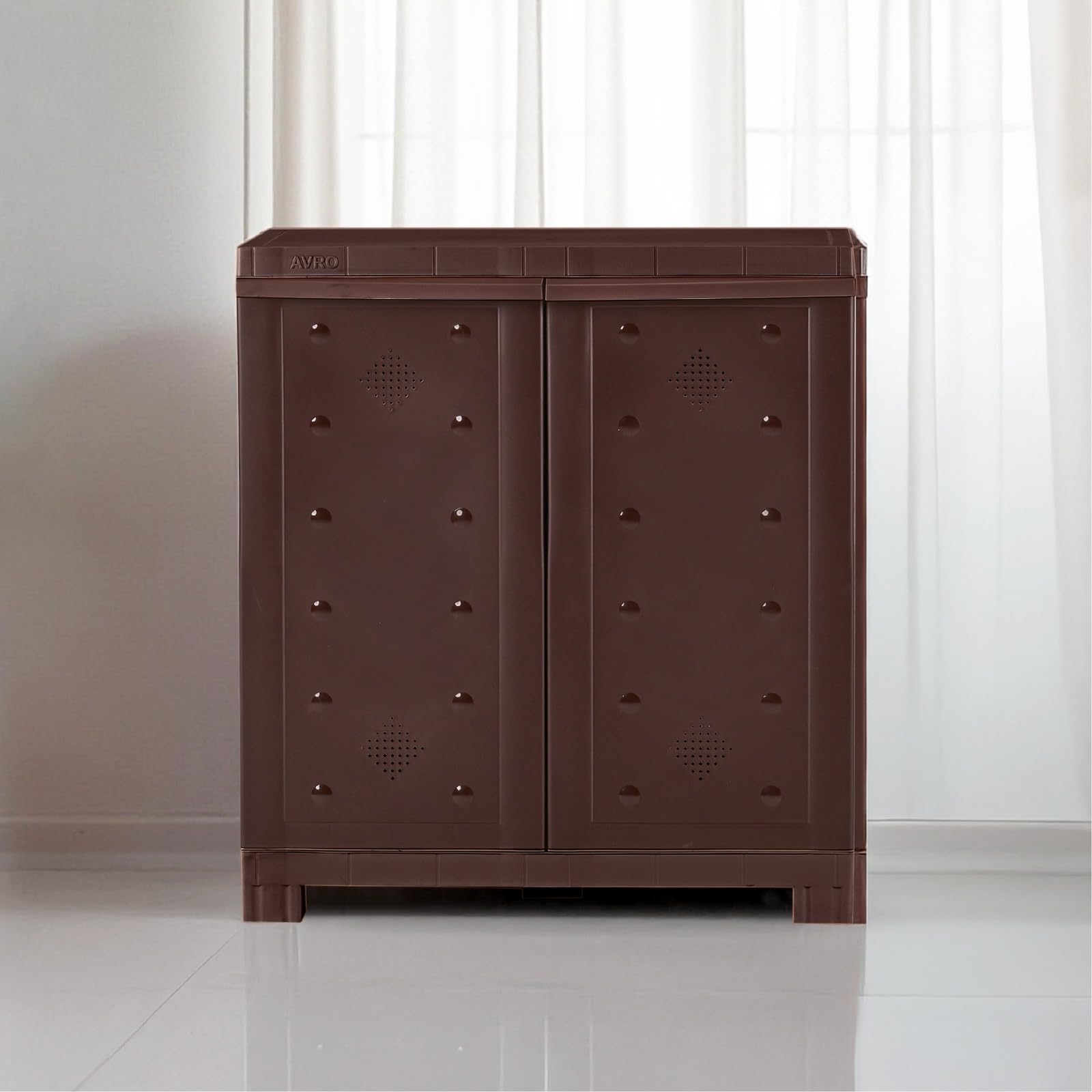 AVRO Cube Plastic Cupboard for Storage |2 Shelves| Books, Clothes, Crockery & Utensils | Multipurpose Wardrobe for Adults & Kids | Chocolate Brown | Ideal for Home, Kitchen, Living Room & Office-image-45