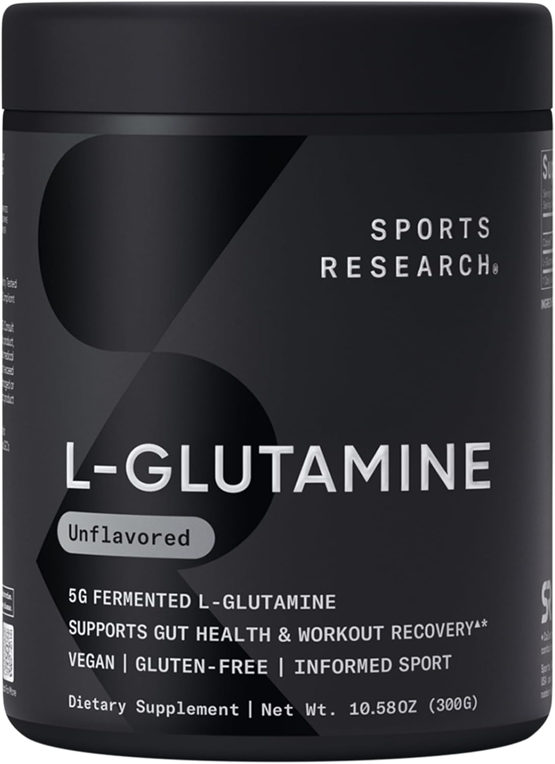 Sports Research L-Glutamine - Workout Recovery, Immune Health & Gut Health Support - 5 G Per Serving - 17.64 Oz