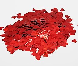 CC wonderland zone Red Heart Paper Confetti – 50G/6000pcs – Metallic Confetti for Party Decoration (Φ1.5 cm)