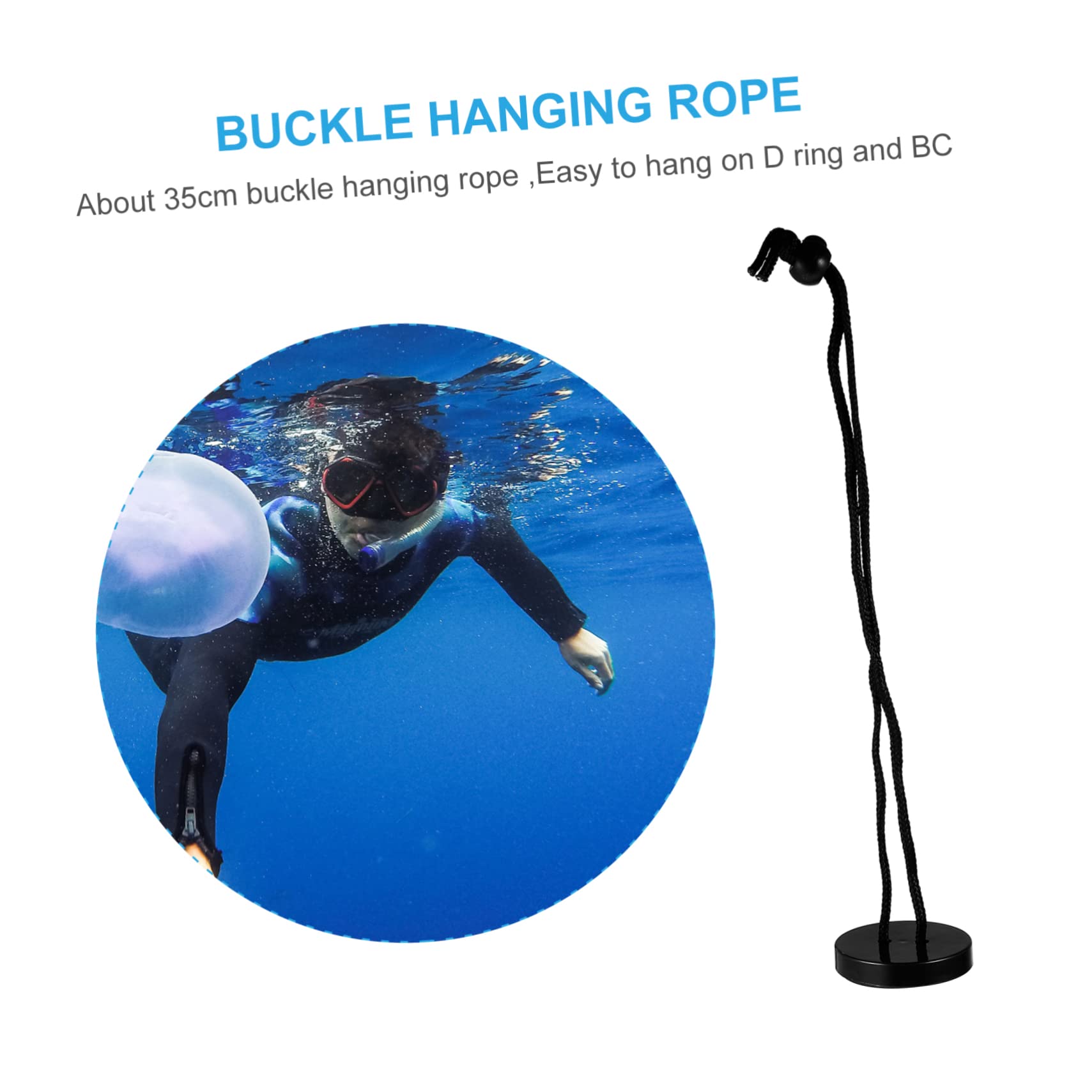 CORHAD 360° Adjustable Diving Mirror Scuba Diving Lanyard Rope Rearview Accessory for Cave Boat Safety