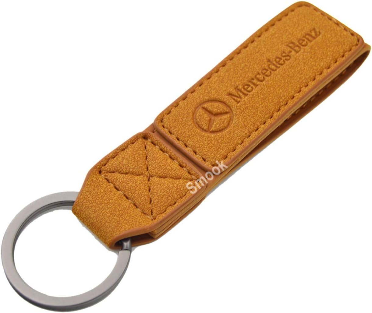 Luxury 2 Layer Real Leather Key Chain Ring for Mercedes Benz C G C300 GLC S550