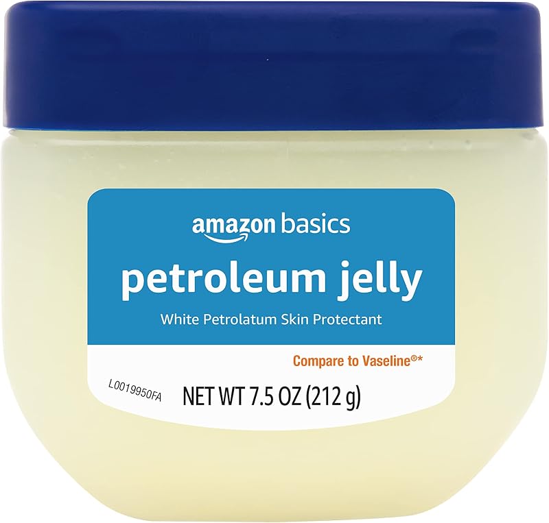 Amazon Basics Petroleum Jelly, Skin Protectant and Moisturizer for Dry Cracked Skin, Chapped Lips, Minor Cuts, Unscented, 7.5 oz, 1-Pack (Previously Solimo)