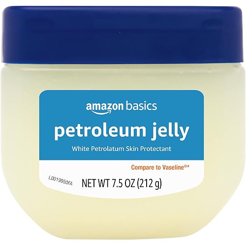 Amazon Basics Petroleum Jelly, Skin Protectant and Moisturizer for Dry Cracked Skin, Chapped Lips, Minor Cuts, Unscented, 7.5 oz, 1-Pack (Previously Solimo)