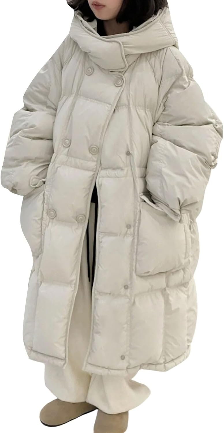 Girls' Winter Coat Insulated Long Quilted Puffer Jacket Warm Hooded Parka Snow Coats Padded Down Mid-Length Ski Jackets