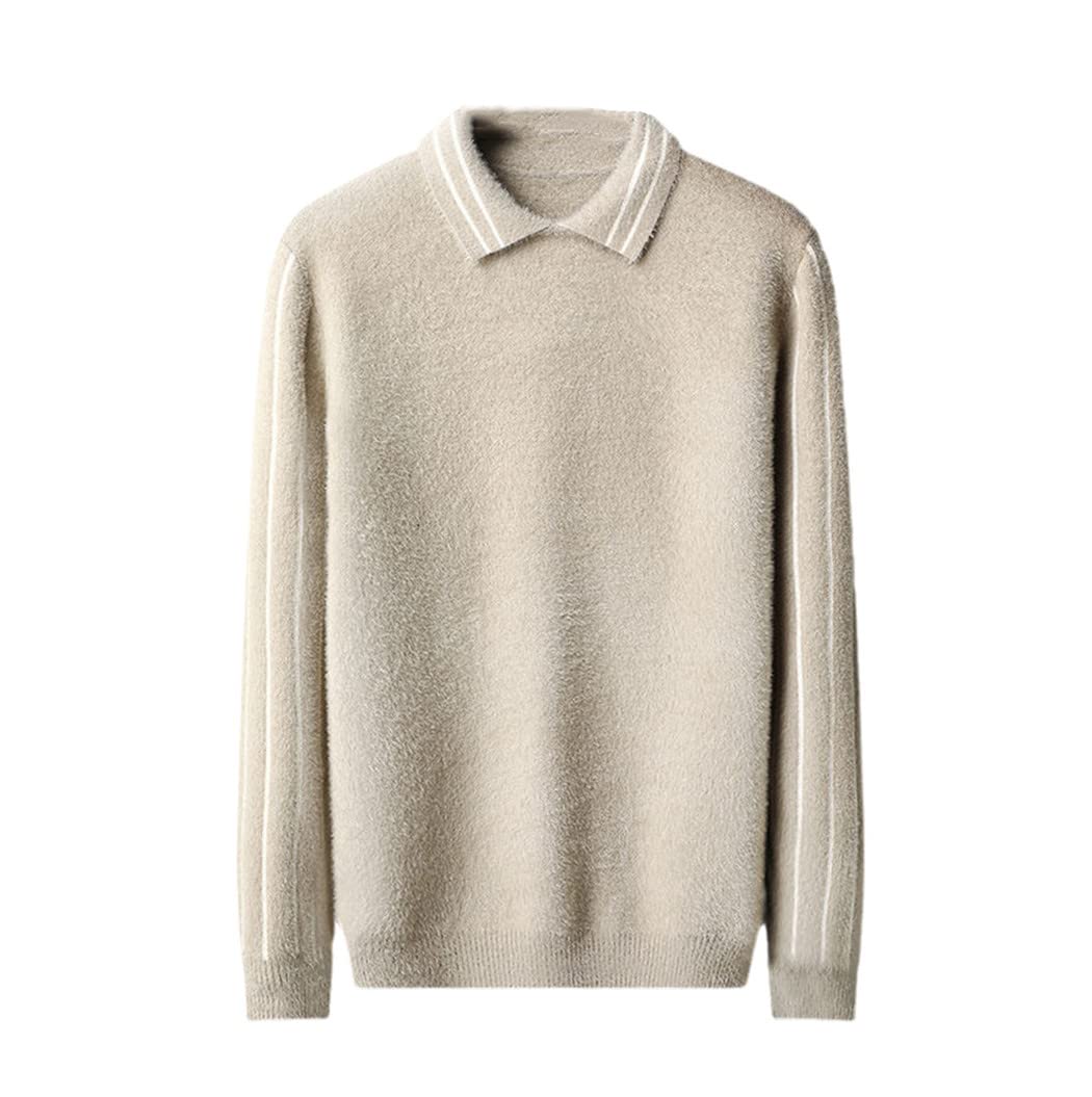 Pull japonais en tricot pour homme vêtement d'automne décontracté de couleur kaki - 8