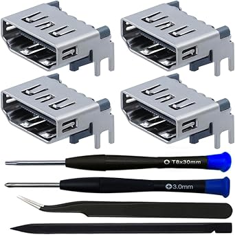 HDMI Port Socket Interface Connector Replacement for Sony for Playstation 5 for PS5 Console, Plug Jack Interface Connector HDMI Port for PS5 Console -4 Pcs