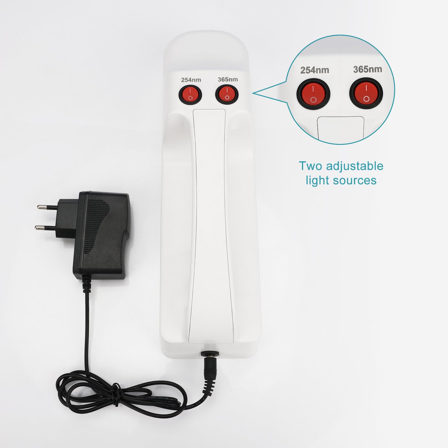 stonylab Analyseur UV Portable, Dispositif D'analyse de L'intensité de la Lumière UV pour la Chromatographie sur Couche Mince Précise en Laboratoire et Les Tests de Colorants Fluorescents, Blanc