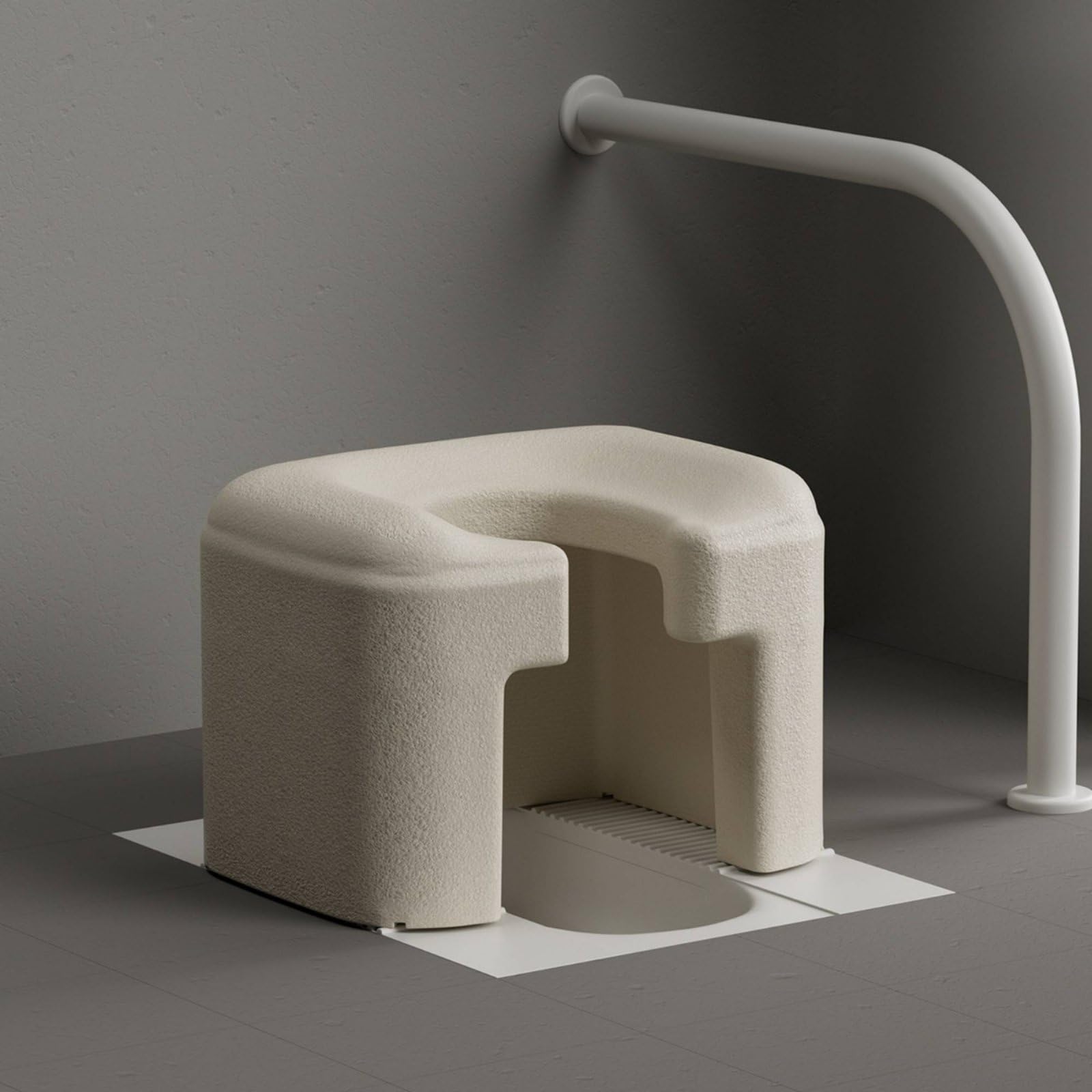 Milageto Asiento de Baño Taburete Inodoro Banco Lavabo Banqueta Ergonómica de Polipropileno Ligero Soporte Equilibrado y Fácil de Mover Adecuado para Adultos Mayores y en Casa