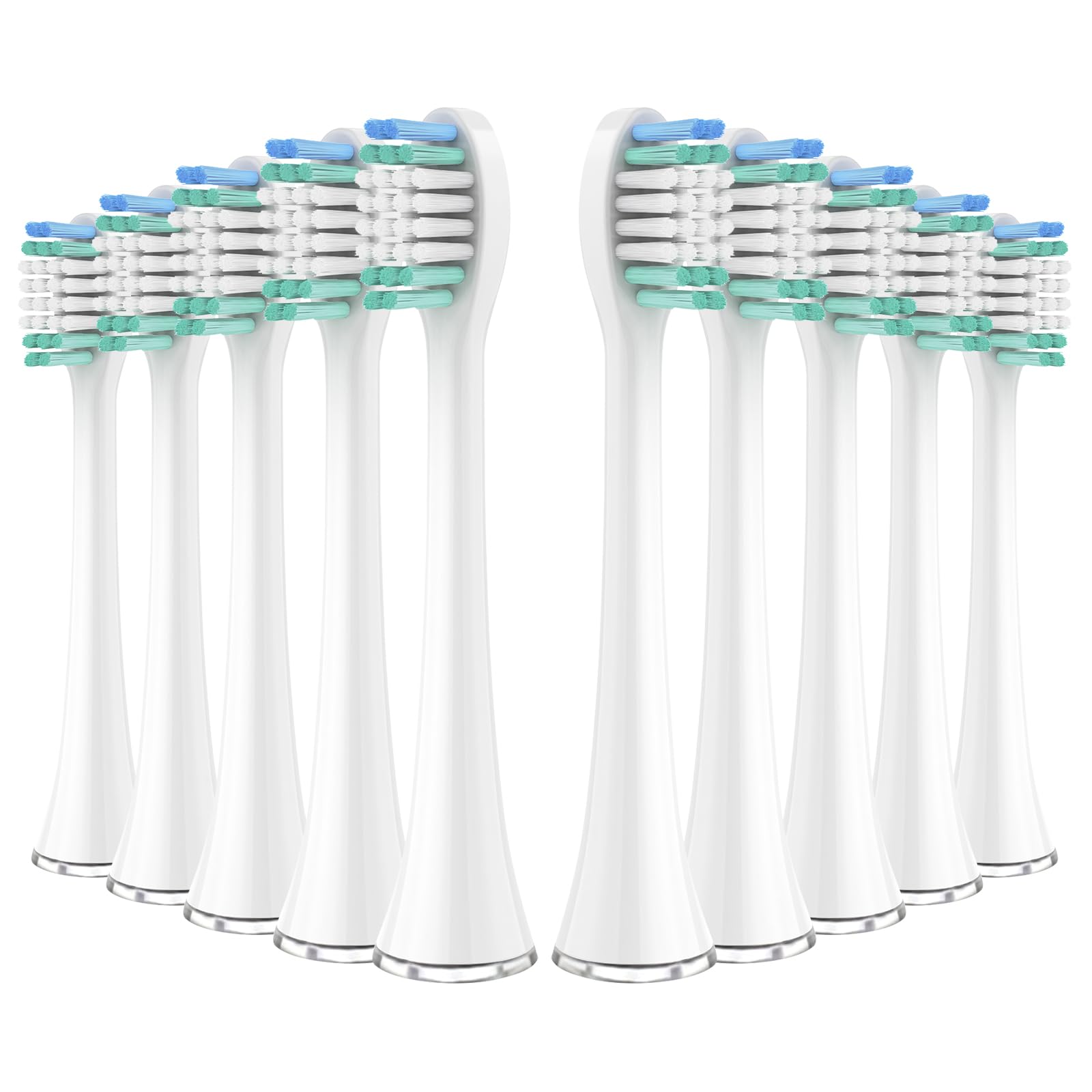 Replacement Toothbrush Heads for AquaSonic Black Series, Vibe Series, Black Series Pro,and for Duo Pro Electric Toothbrush White, Pack of 10