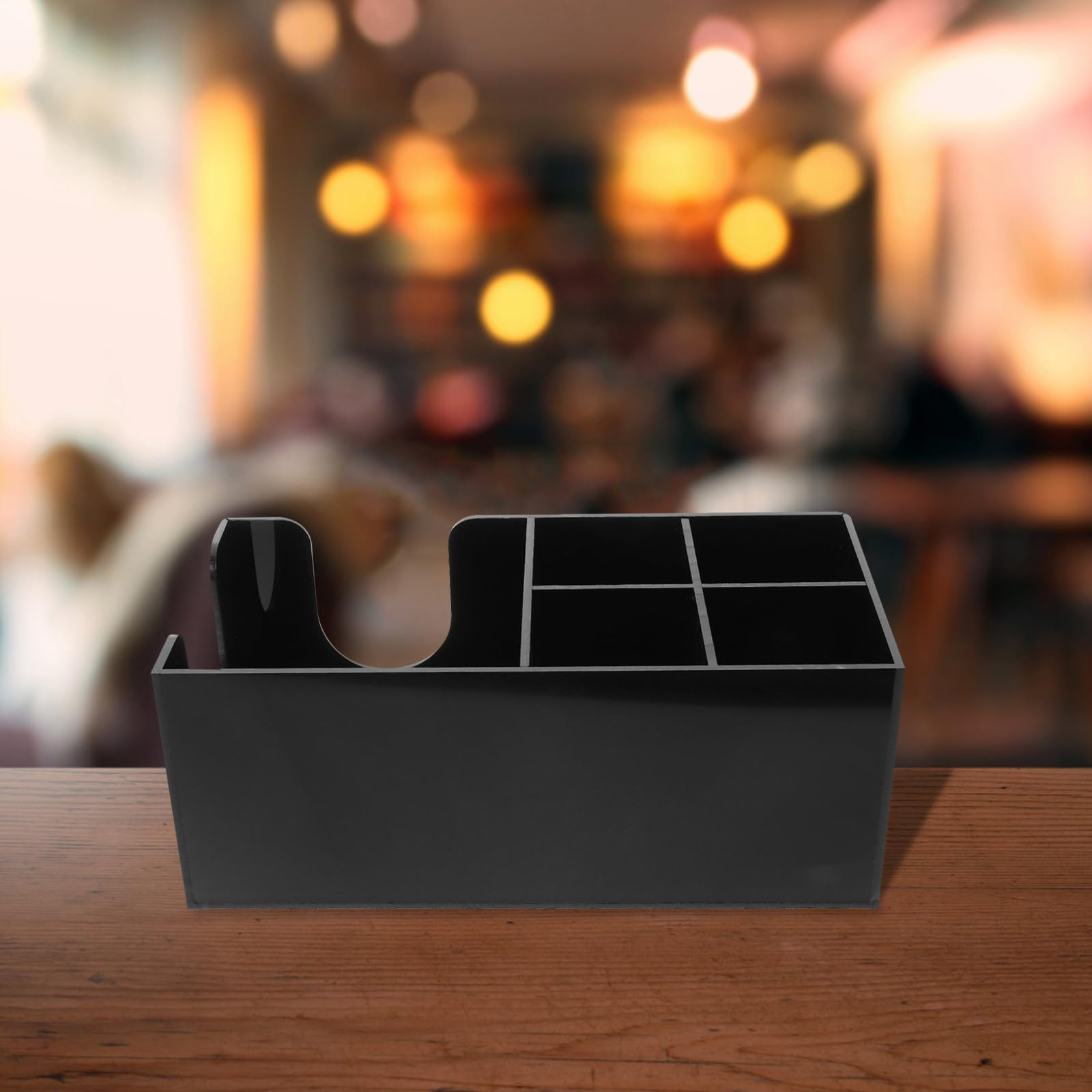 Levemolo Organizzatore per Bar Caffè in Legno Scomparti, Porta Cannucce e Scatola Bustine Tè, Contenitore per Stazione Caffè da Banco, Accessorio per Forniture Bar e Bevande