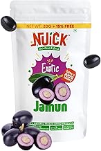 NUICK Freeze Dried Jamun | 23g Pouch | 100% Natural fruit, No Preservative, No Added Sugar, Not Frozen | Nutritious and Crunchy Snacks for Kids and Adults